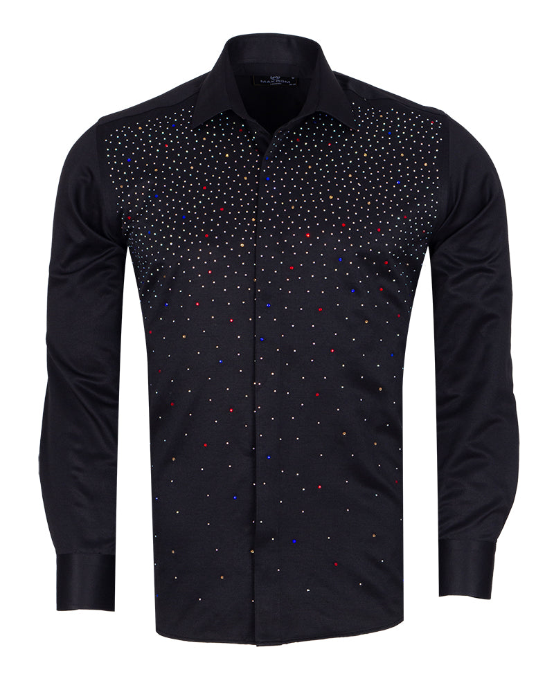 Black Stone Studded Shirt-Makrom