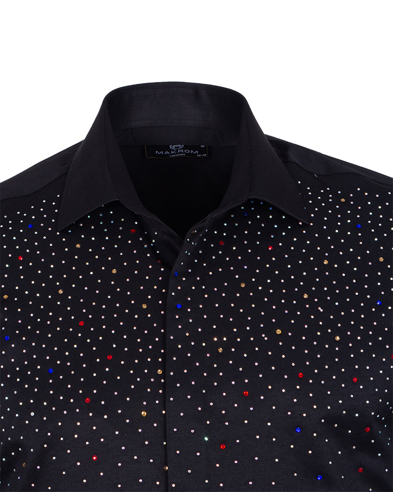 Black Stone Studded Shirt-Makrom