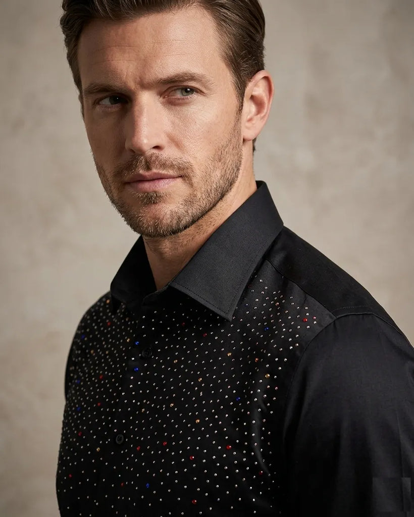 Black Stone Studded Shirt