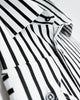 Black Stripe Print Long Sleeve Shirt-Makrom
