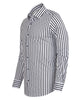 Black Stripe Print Long Sleeve Shirt-Makrom