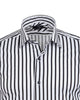Black Stripe Print Long Sleeve Shirt-Makrom