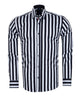 Black Stripe Print Shirt with Matching Handkerchief-Makrom