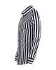 Black Stripe Print Shirt with Matching Handkerchief-Makrom