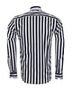 Black Stripe Print Shirt with Matching Handkerchief-Makrom