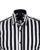 Black Stripe Print Shirt with Matching Handkerchief-Makrom