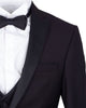 Black Tuxedo 4 Piece Suit Contrasting Lapel-Makrom