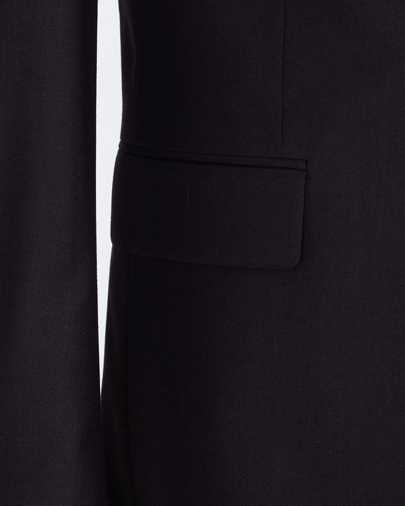 Black Tuxedo 4 Piece Suit Contrasting Lapel-Makrom