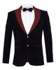 Black Velvet Feel Plain Blazer-Makrom