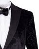 Black Velvet Paisley Feel Plain Blazer & Matching Bow Tie-Makrom