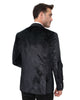 Black Velvet Paisley Feel Plain Blazer & Matching Bow Tie-Makrom