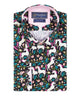 Black Vibrant Unicorn and Floral Print Print with Matching Handkerchief-Makrom