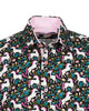 Black Vibrant Unicorn and Floral Print Print with Matching Handkerchief-Makrom