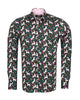 Black Vibrant Unicorn and Floral Print Print with Matching Handkerchief-Makrom