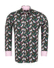 Black Vibrant Unicorn and Floral Print Print with Matching Handkerchief-Makrom
