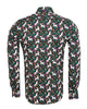 Black Vibrant Unicorn and Floral Print Print with Matching Handkerchief-Makrom
