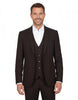 Black Wool Classic Plain 3 Piece Men's Suit-Makrom