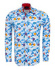Blue Ballon Print Shirt with Matching Handkerchief-Makrom