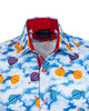Blue Ballon Print Shirt with Matching Handkerchief-Makrom