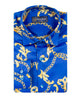 Blue Baroque Chain & Paisley Print Men`s Shirt-Makrom