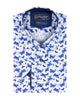Blue Butterfly Print Shirt with Matching Handkerchief-Makrom