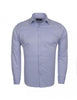 Blue Casual Twill Double Cuff Long Sleeve Shirt-Makrom