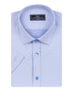Blue Classic Twill Short Sleeve Shirt-Makrom