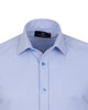 Blue Classic Twill Short Sleeve Shirt-Makrom