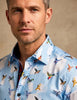Blue Colourful Hummingbirds Print Men's Shirt