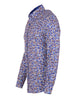 Blue Colourful Ink Print Men's Shirt-Makrom