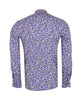 Blue Colourful Ink Print Men's Shirt-Makrom