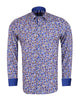 Blue Colourful Ink Print Men's Shirt-Makrom
