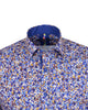 Blue Colourful Ink Print Men's Shirt-Makrom