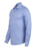 Blue Cotton Plain Muscle fit Stretch Shirt-Makrom