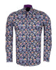 Blue Day of The Dead Skull Print Shirt with Matching Handkerchief-Makrom