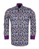 Blue Day of The Dead Skull Print Shirt with Matching Handkerchief-Makrom