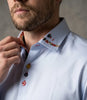 Blue Fashion Shirt with Colourful Collar Tip Design
