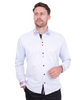 Blue Fashion Shirt with Colourful Collar Tip Design-Makrom