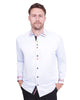 Blue Fashion Shirt with Colourful Collar Tip Design-Makrom