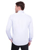 Blue Fashion Shirt with Colourful Collar Tip Design-Makrom