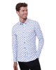 Blue Floral Print Men's Shirt-Makrom
