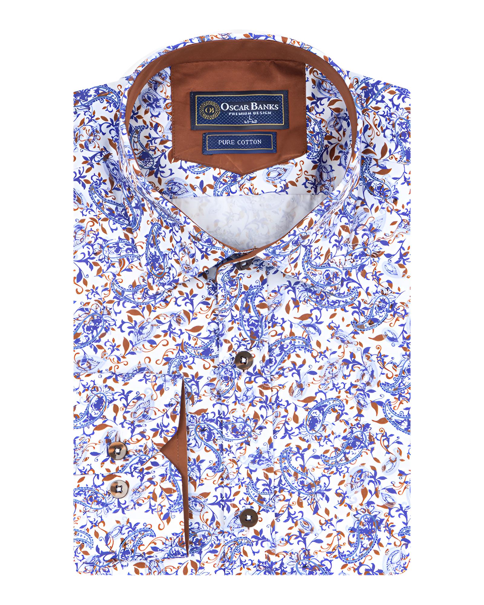 Blue Floral Print with Matching Handkerchief-Makrom