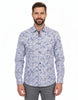 Blue Floral Print with Matching Handkerchief-Makrom