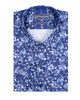 Blue Flower Print Shirt with Matching Handkerchief-Makrom