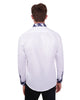 Blue Gingham Print Collar Men's Shirt-Makrom
