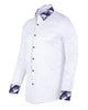 Blue Gingham Print Collar Men's Shirt-Makrom