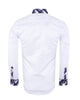 Blue Gingham Print Collar Men's Shirt-Makrom