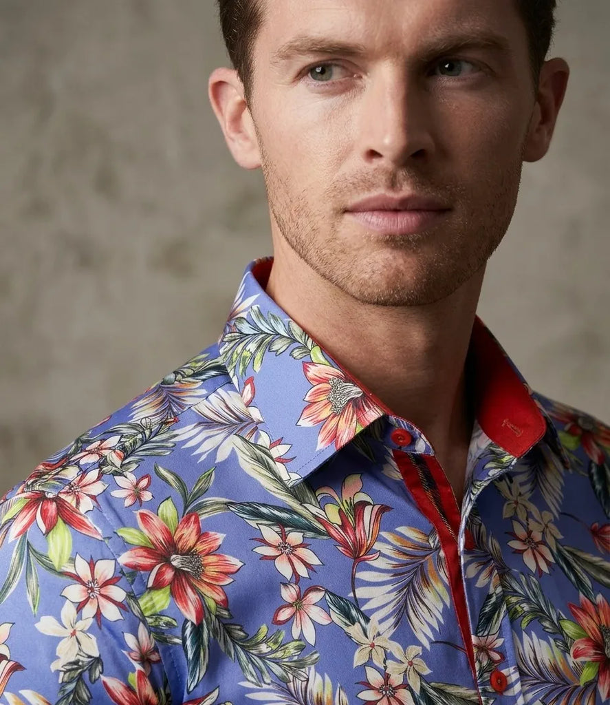 Blue Jasmine Flower Print Shirt
