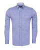Blue Linen Long Sleeve Shirt with Matching Handkechief-Makrom