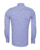 Blue Linen Long Sleeve Shirt with Matching Handkechief-Makrom